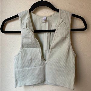 Urban Outfitters Out From Under Hailey Seamless Plunge Bra Top in Light Green